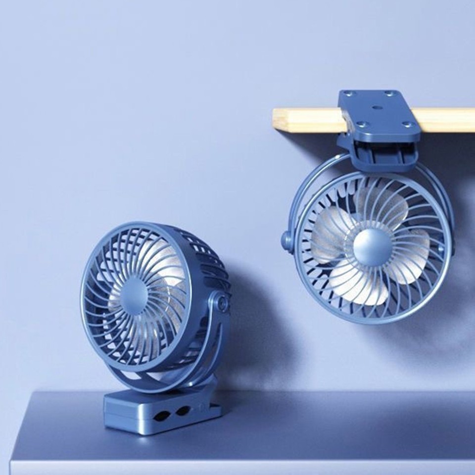 Générique Ventilateur Clip - Ventilateur Portable Rechargeable Pour Ceinture ,Accessoire Plage, 3 Vitesses, Batterie 1200mAh Sans Fil Pour Voyage Camping Randonnée Vacances