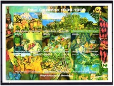 Senegal 1999 Sc#1414 PAINTINGS BY PAUL CEZANNE Sheet (9) IMPERFORATED MNH