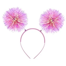 DIVINA VITAE Foil Strips Glitter Tinsel Headband White Hair Accessories Pink