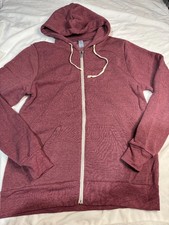Alternative Apparel Hoodie All Gender Adult's Eco-Fleece Zip Sweatshirt Red New