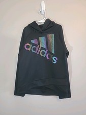 Girls Adidas Black Hooded Sweatshirt Size 12-14