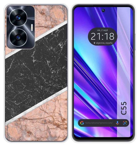 Hülle Silikon für Realme C55 Design Marmor 07 Muster