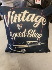 Vintage speed shop cushion 