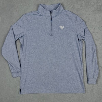 Bad Birdie 1/4 Zip Pullover Mens Medium Blue Heather Performance Stretch Golf