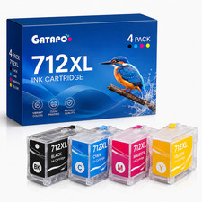 712 712XL Ink Cartridges 4-Pack High Yield for HP DesignJet T650 T630 T230 T210