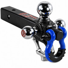 Tri-ball Hitch Mount W Shackle Hook For Trailer 2 Receiver Tow Capacity Tri-ball Hitch Mount W Shackle Hook For Trailer 2 Receiver Tow Capacity