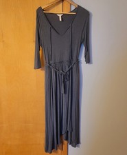 Matilda Jane Go West Maxi Dress Womens Size M Gray 3/4 Sleeve Tie Waist Pullover