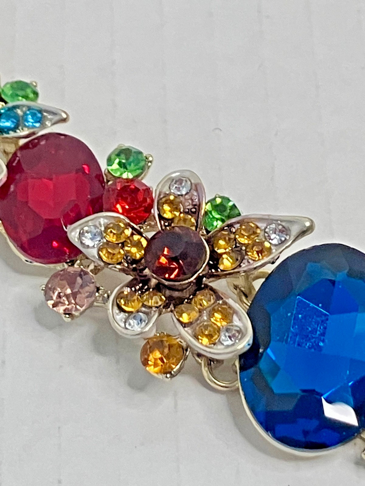 Faceted Multicolor Crystal Gemstone Rhinestone Fl… - image 4