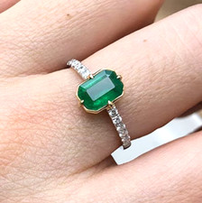 Natural Emerald Ring 925 Sterling Silver Ring Handmade Ring Wedding Ring