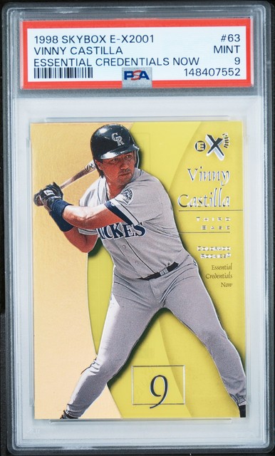1998 Skybox E-X 2001 Essential Credentials Now #63 Vinny Castilla 58/63 PSA 9