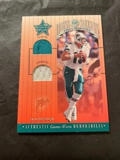 2001 Leaf Rookies & Stars Dan Marino Jersey Game Worn Patch Pants Card #DFS-4