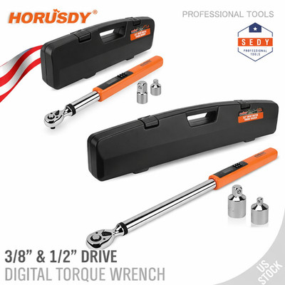 1/2''&3/8'' Digital Torque Wrench Set 25~250Ft-Lb/17-340N.m&4.4~44.3Ft-Lb/3-60N.m