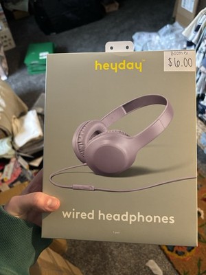 Heyday Wired Headphones Purple Built-in Microphone 3.5mm Jack