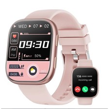 Pink Smart Watch Fitness Tracker Incoming Call Notifications Health Women