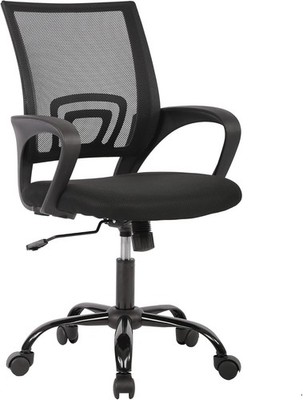 BestOffice Bürostuhl Ergonomisch Netzstoff höhenverstellbar kippbar Schwarz