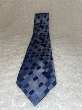 PRONTO UOMO 100% Silk Tie Men's Blue  Grey Necktie