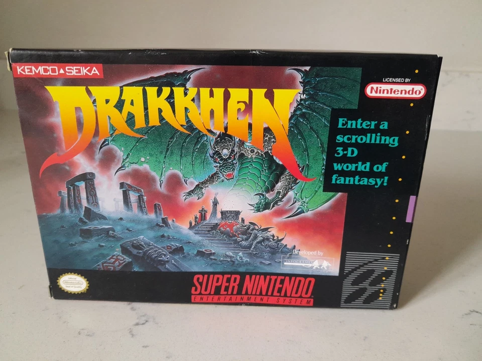 Drakkhen Kemco Super Nintendo SNES Tested Authentic Complete CIB Excellent  - Image 2 of 4