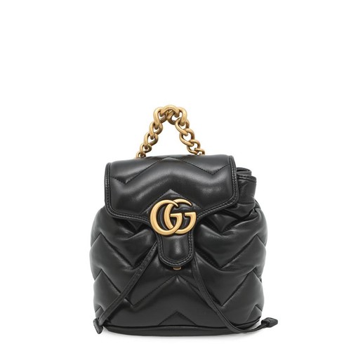 GUCCI GG Marmont Mini Rucksack Leder Schwarz 777253