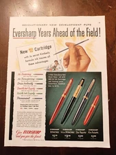 1953 Eversharp Ball Point Pens Full Page Color Vintage Magazine Ad Nice Image
