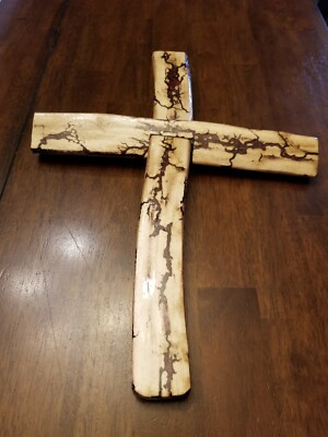 Lichtenberg Art Fractal Burn  Wood Cross.Epoxy  Art , One Of Kind'' IBOA RANCH  