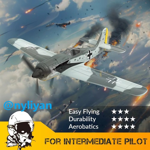 VOLANTEXRC FW190 RC Plane 2.4G 4CH 6 Axis EPP One Key Aerobatic TF Fighter - Picture 4 of 6