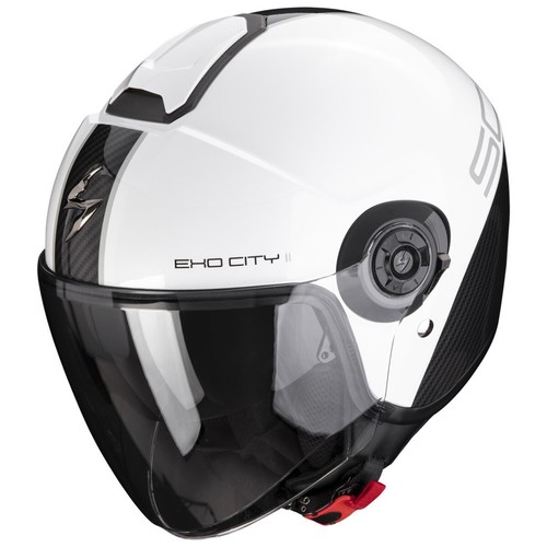 Scorpion Exo-City II Carbo Weiß Schwarz Glossy Motorradhelm Jethelm Gr. S NEU