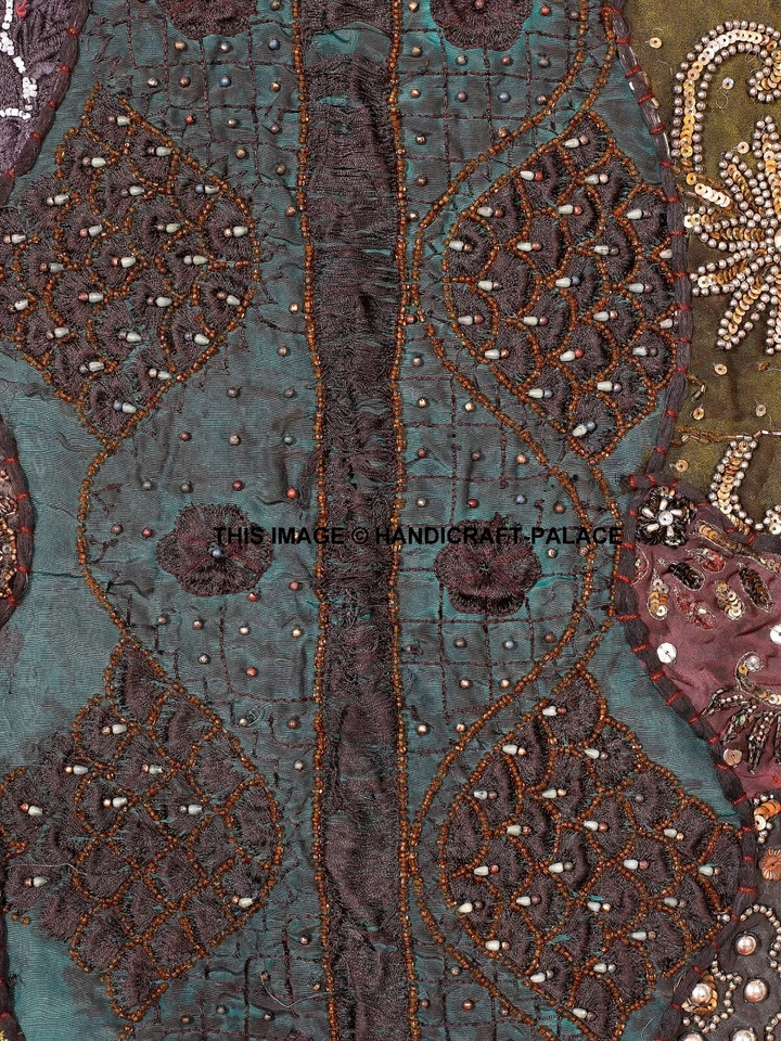 60" COLCHA LOCA LENTEJUELAS PESADAS SARI DECORACIÓN VINTAGE TAPIZ COLGANTE DE PARED Foto 2 de 3