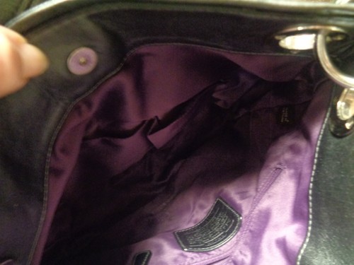 Coach Hand/Schultertasche silber/grau 11x13x2 lila gefüttert - Bild 12 von 12