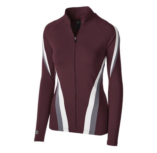 Holloway Sportswear Women’s S Aerial Jacket Maroon/Graphite/White 229772 - Picture 3 of 19