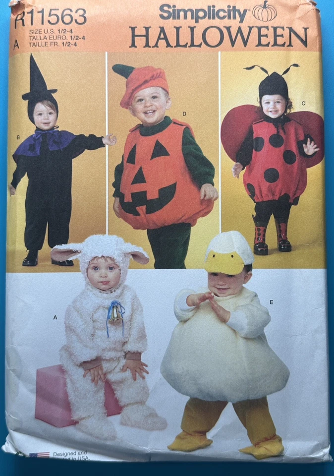 Halloween Costume Pattern Lot Kids Capes Lady Bug Duck Pumpkin Cute - Image 2 of 4