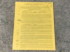 1971 Phoenix Giants PCL Autographed Signed Baseball Contract Richard White 