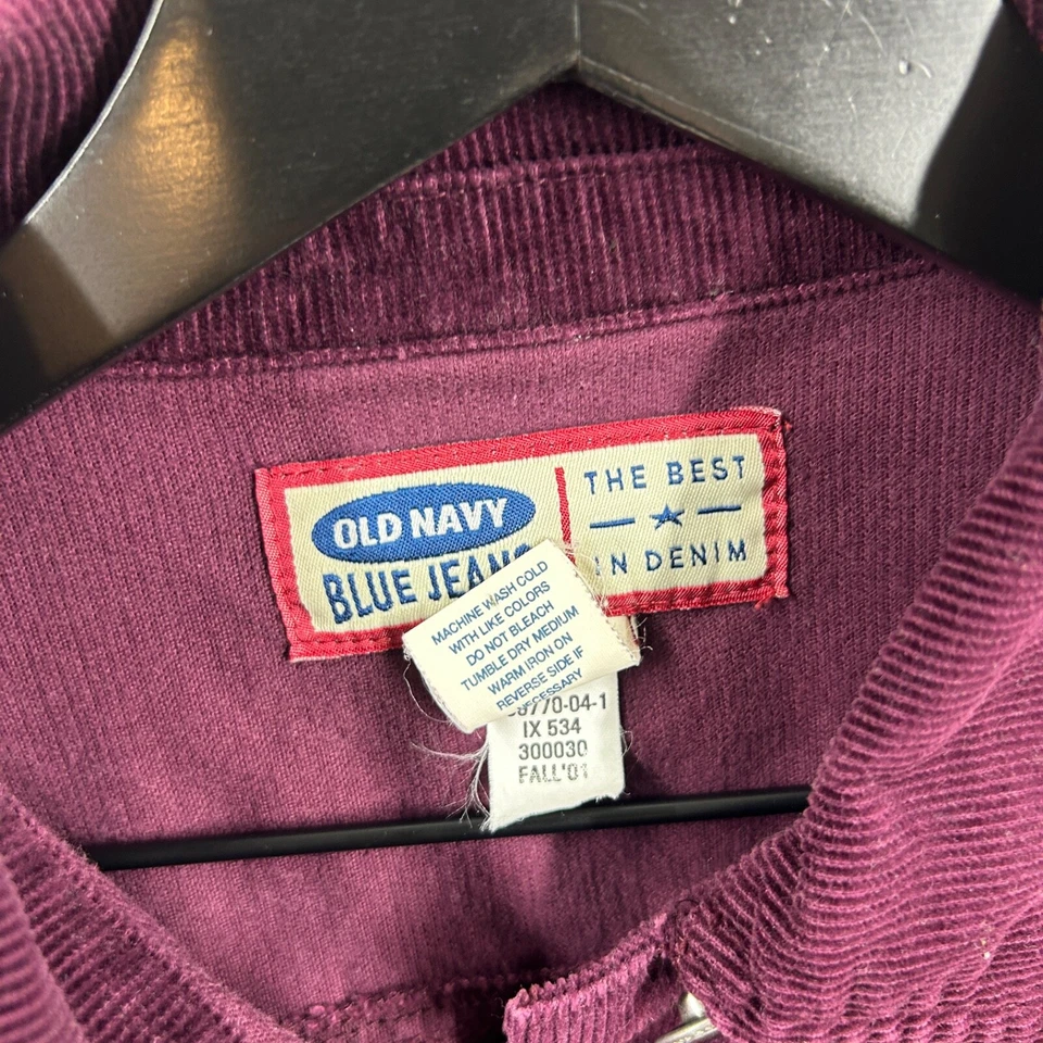 Chaqueta Old Navy Para Mujer Talla XS Borgoña Pana Motociclista Camionero De Colección Y2K Foto 4 de 4