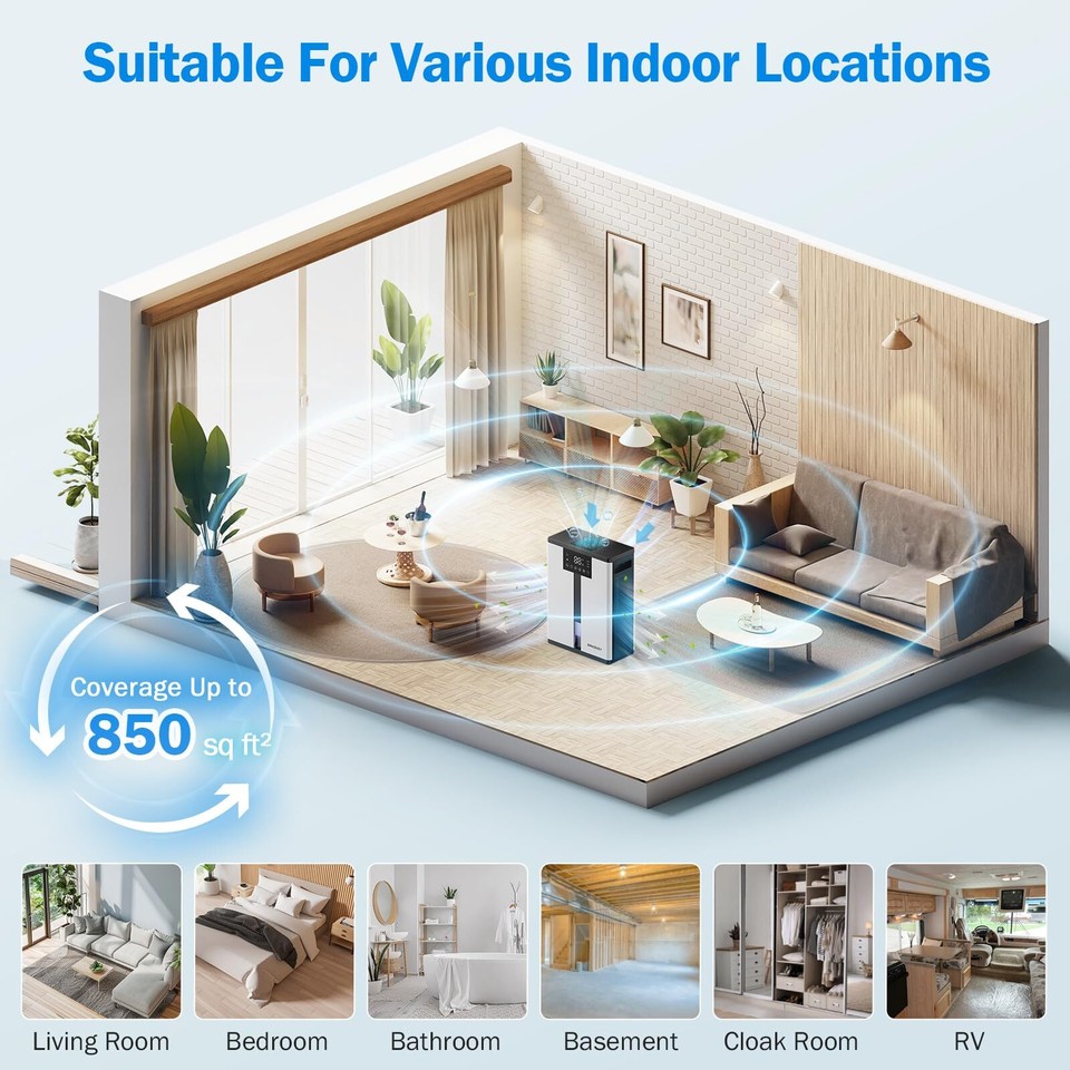 Dehumidifier,106 OZ / 850 Sq. Ft Dehumidifiers for Home Basement