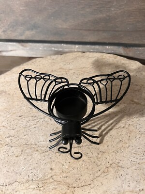 BLACK WIRE Butterfly   TEALIGHT HOLDER FOR DECOR RUSTIC 7 X 6 NEW NWOT