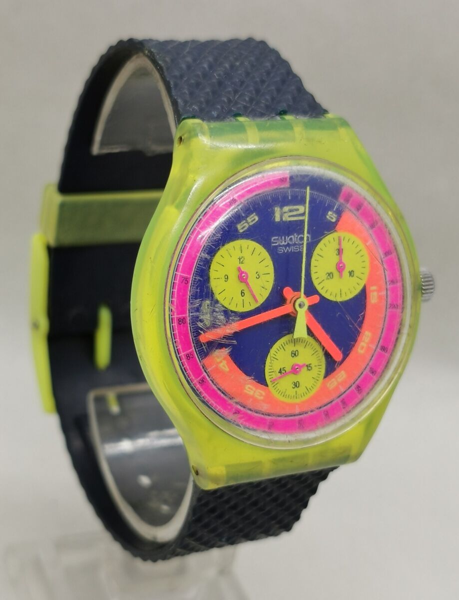New 1992 Swatch Chrono GRAND PRIX SCJ101 Highly Collectible New 1992 Swatch Chrono GRAND PRIX SCJ101 Highly Collectible