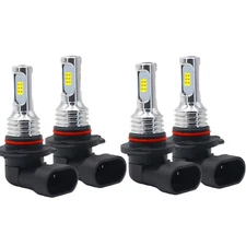 9005 9006 LED Headlights Kit Combo Bulbs 6500K High Low Beam Super White Bright 