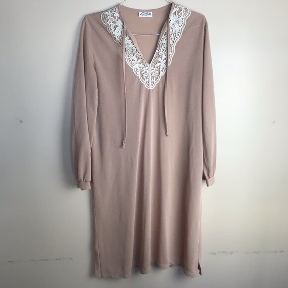 Vintage Lori Beth Tan Lace Long Sleeve Dress | eBay Vintage Lori Beth Tan Lace Long Sleeve Dress | eBay