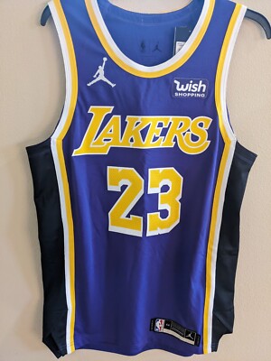 2021 lakers lebron james Size 44+2 New Nike Authentic Pro Cut Jersey Statement 