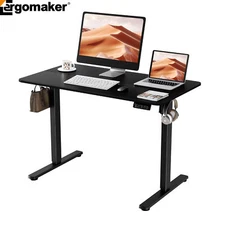 Ergomaker 43" Home Office Adjustable Height Electric Standing Desk Table Black