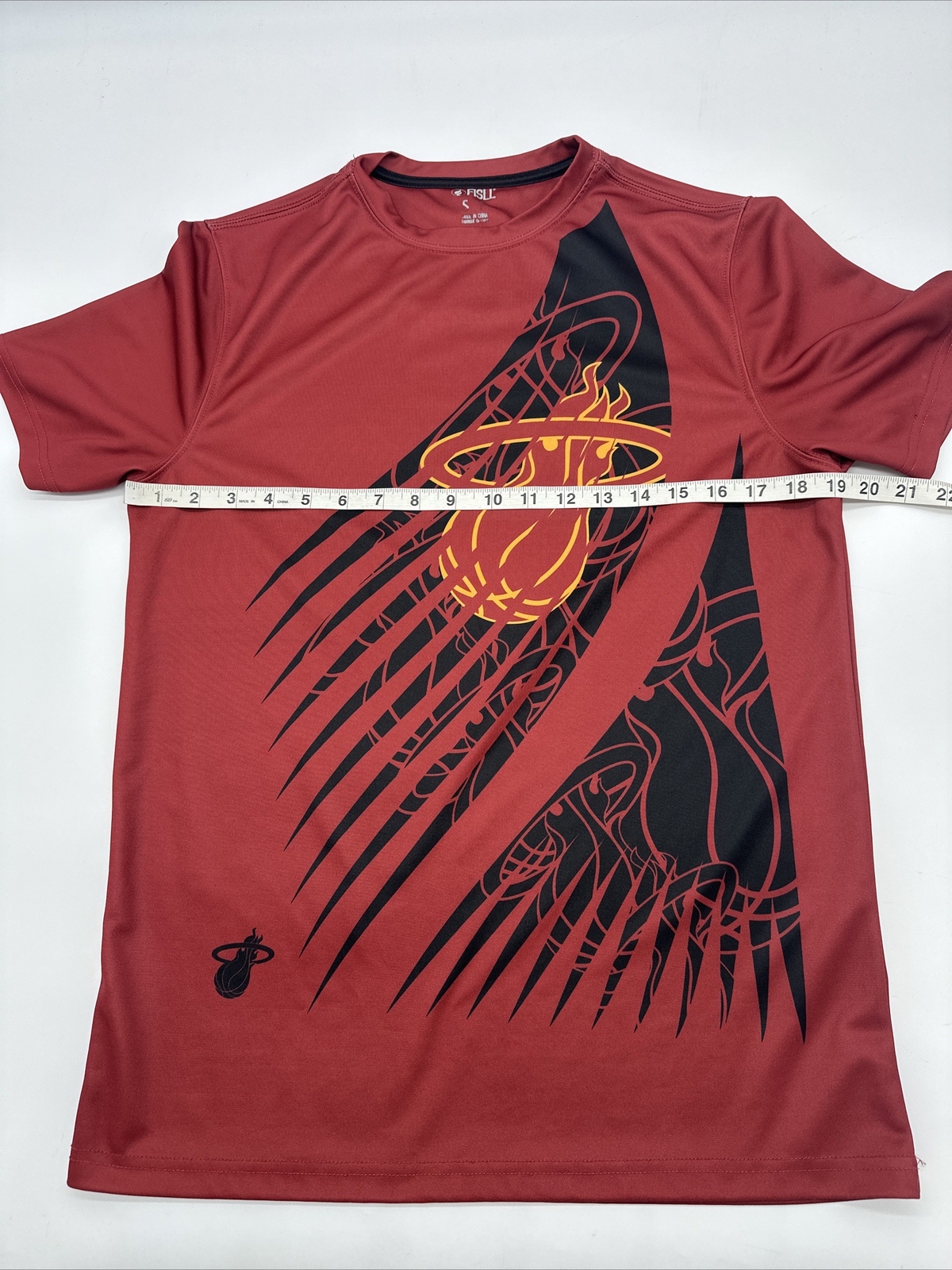 Miami Heat T-Shirt Men Small Red Fisll Basketball NBA …#1878