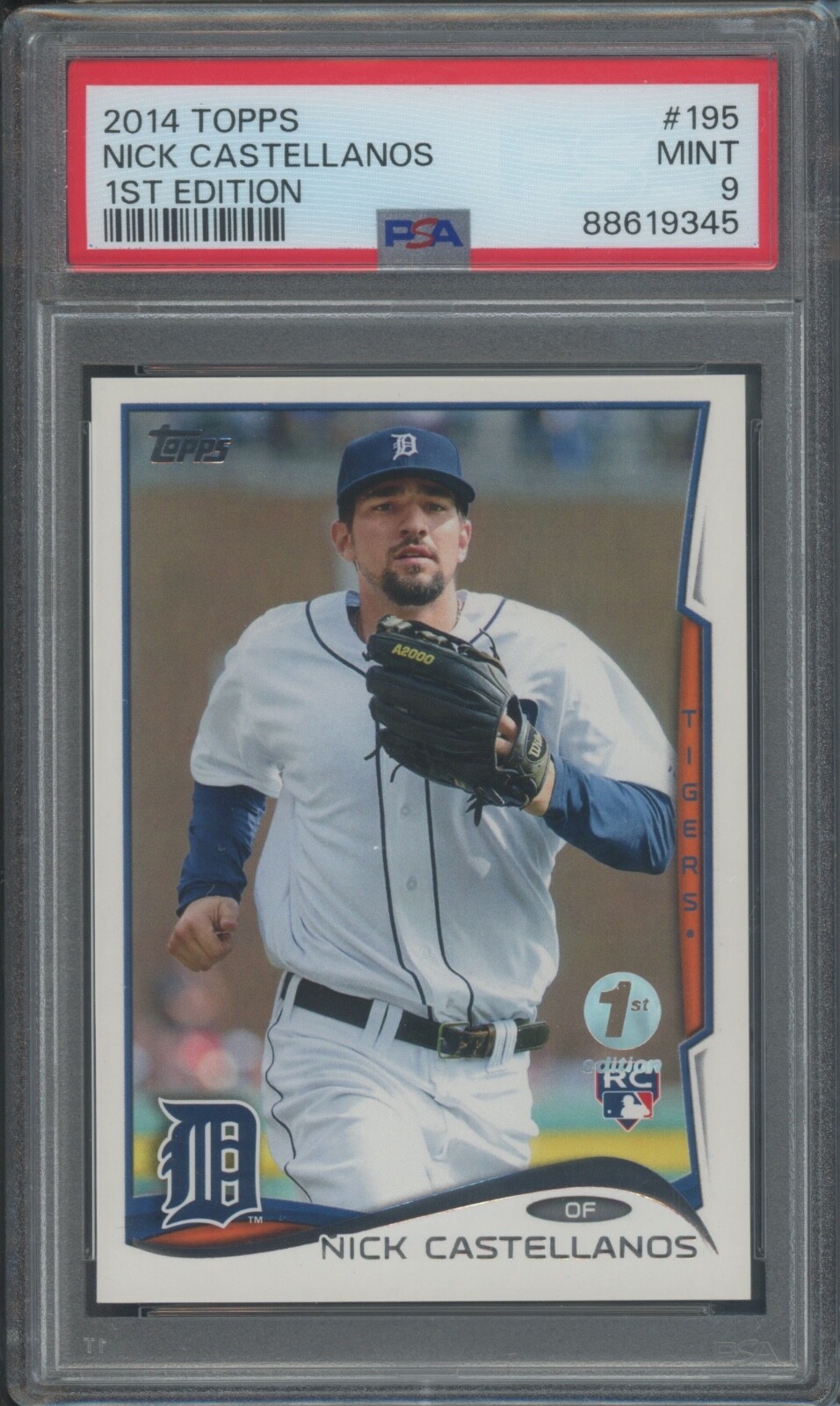 2014 Topps Baseball Nick Castellanos #195 RC Rookie 1st Edition SSP PSA 9
