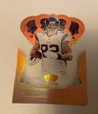 Kyle Rudolph Rookie Card 2013 Kyle Rudolph Panini Crown Royale Gold #175/299 Minnesota Vikings ...