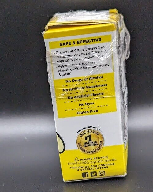 Zarbee's Vitamin D Drops Infants 400IU Baby Toddler Liquid Supplement