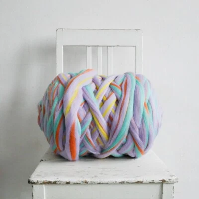 Merino Garn Arm stricken, DIY extreme chunky super dicke XXL 100% bunt Wolle - Bild 1 von 4