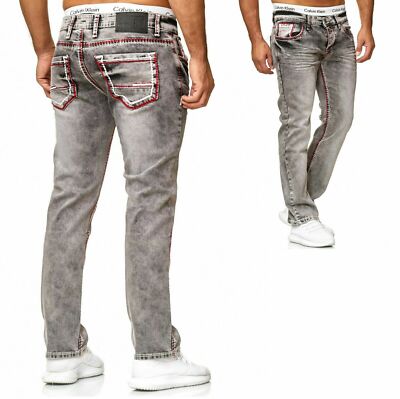  STRAIGHT Herren Jeans Slim Fit Basic Jeans Stretch Hose  DICKE NAHT  NEU 