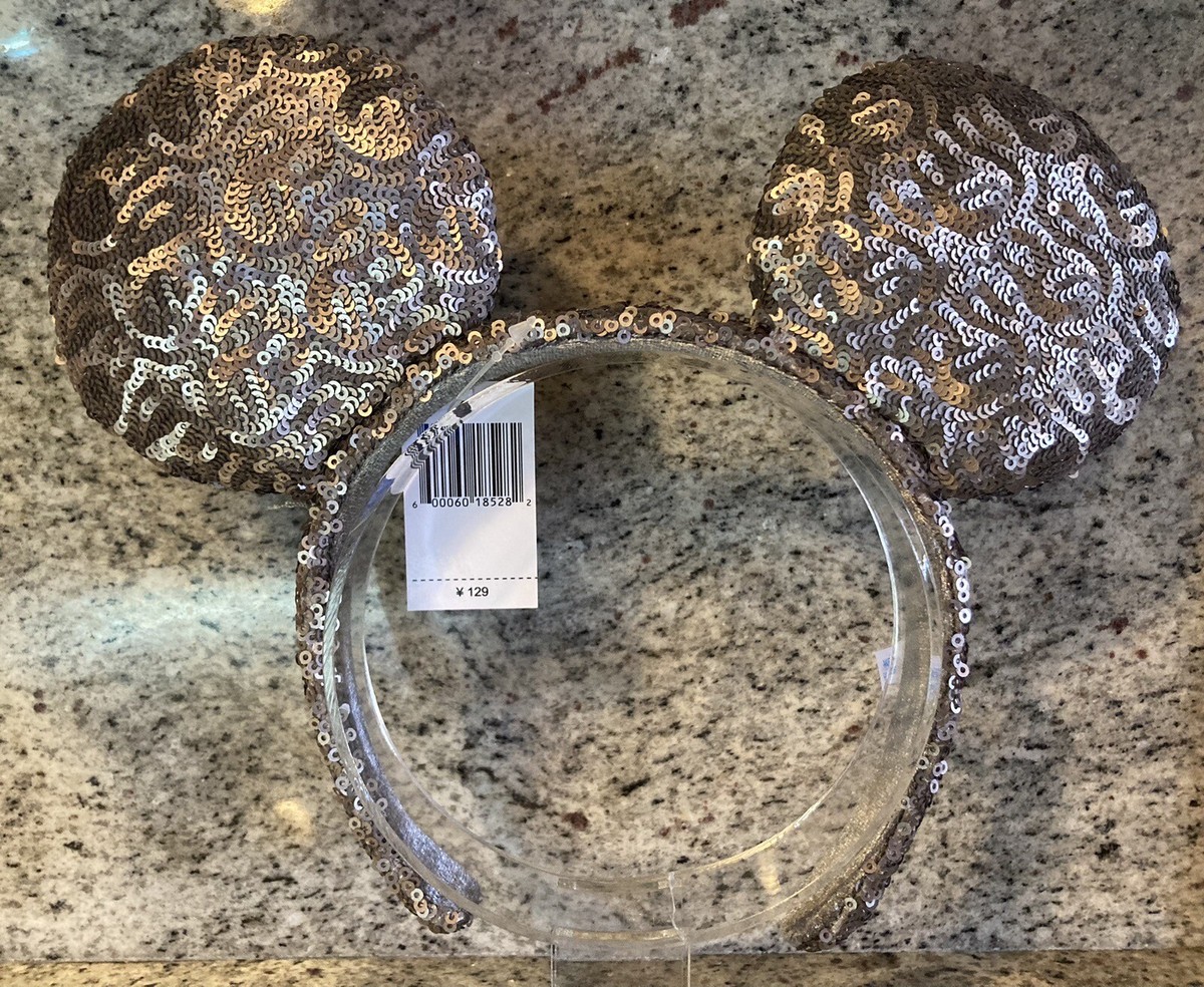 Disney Mickey Mouse Copper Brown Sequin Ears Headband New 