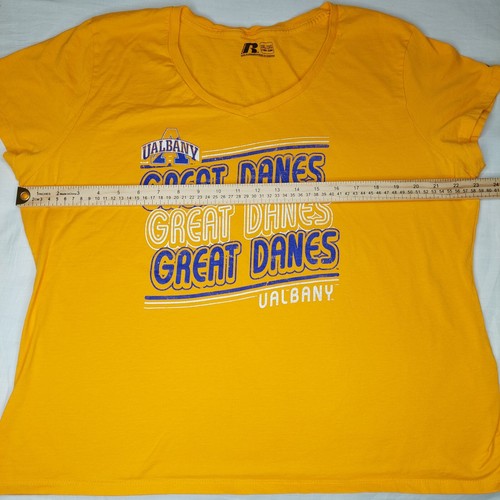 University Of Albany Great Danes 2XL Camicia Donna Russell Athletic Arancione - Foto 5 di 10