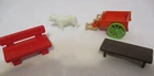 Playmobil-Dog & Cart-123 Farm Bench-Medieval King Knight Bench-Vintage-As Shown