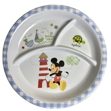 Disney Baby 2013 Kids Preferred Baby Mickey Nautical Theme Divided 9" Plate  101