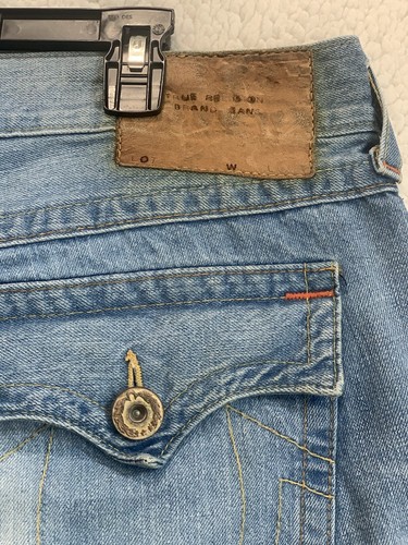 True Religion Jeans Wide Leg Lt Blue Womens Sz 38X34 RN#112790 CA#30427 Cotton - Picture 17 of 21